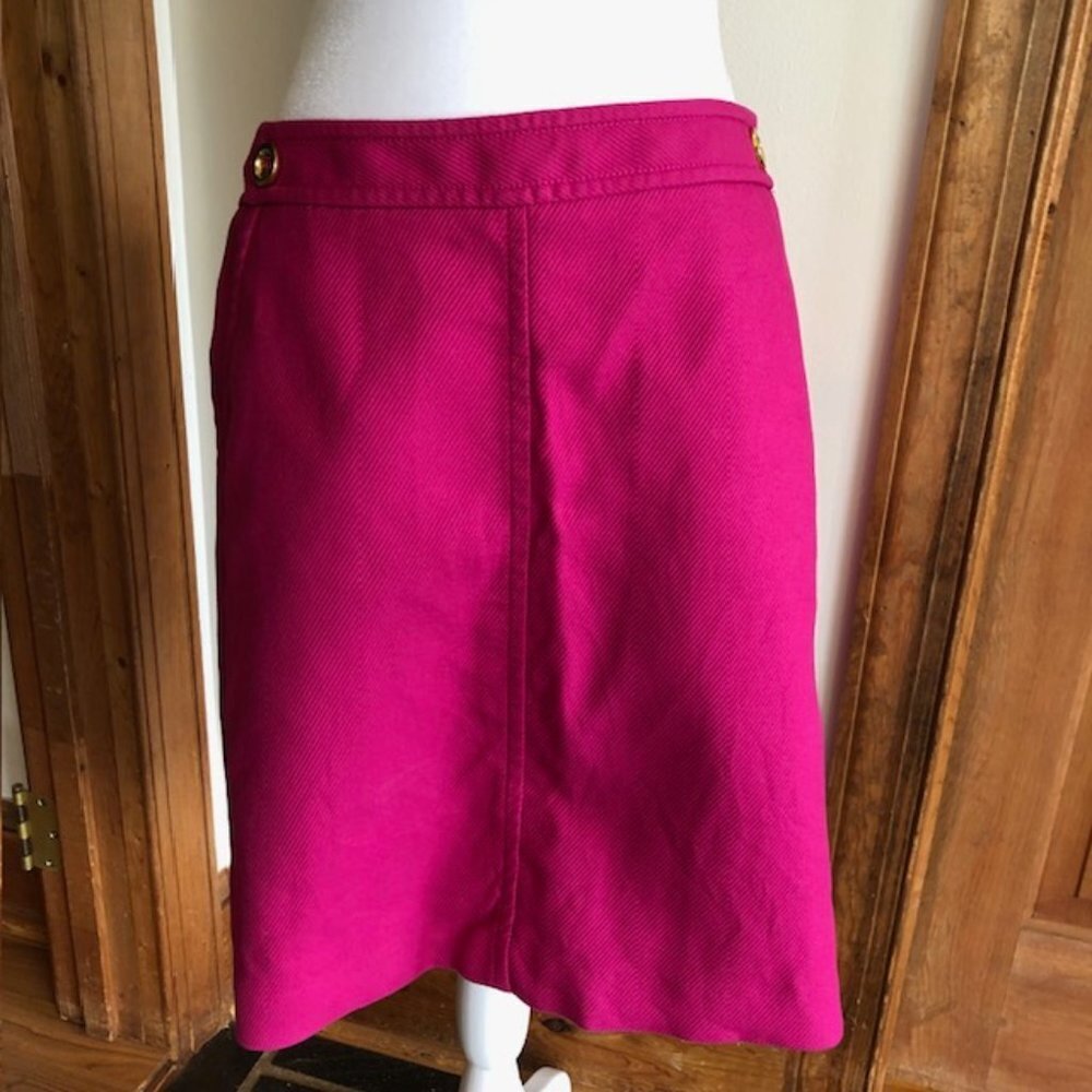 TALBOTS Gold Button Accent A Line Skirt with Pockets Lined 10P